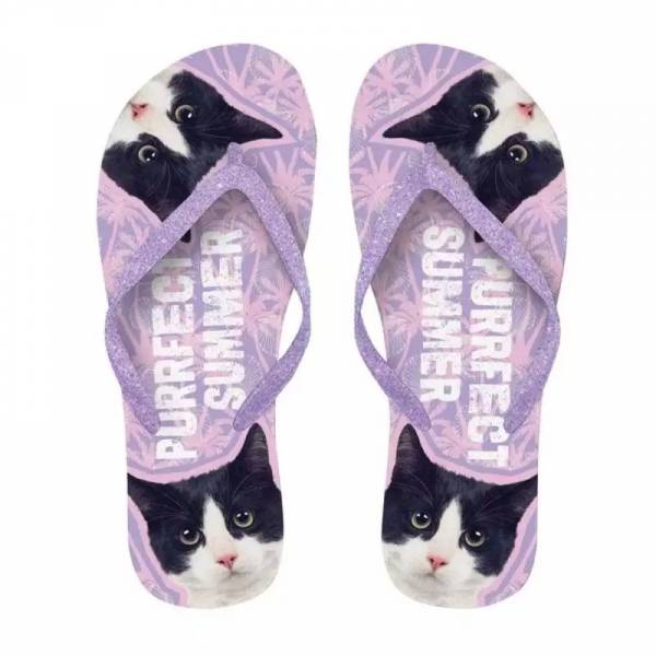 Flip Flops Katze Schwarzweiß 37-39